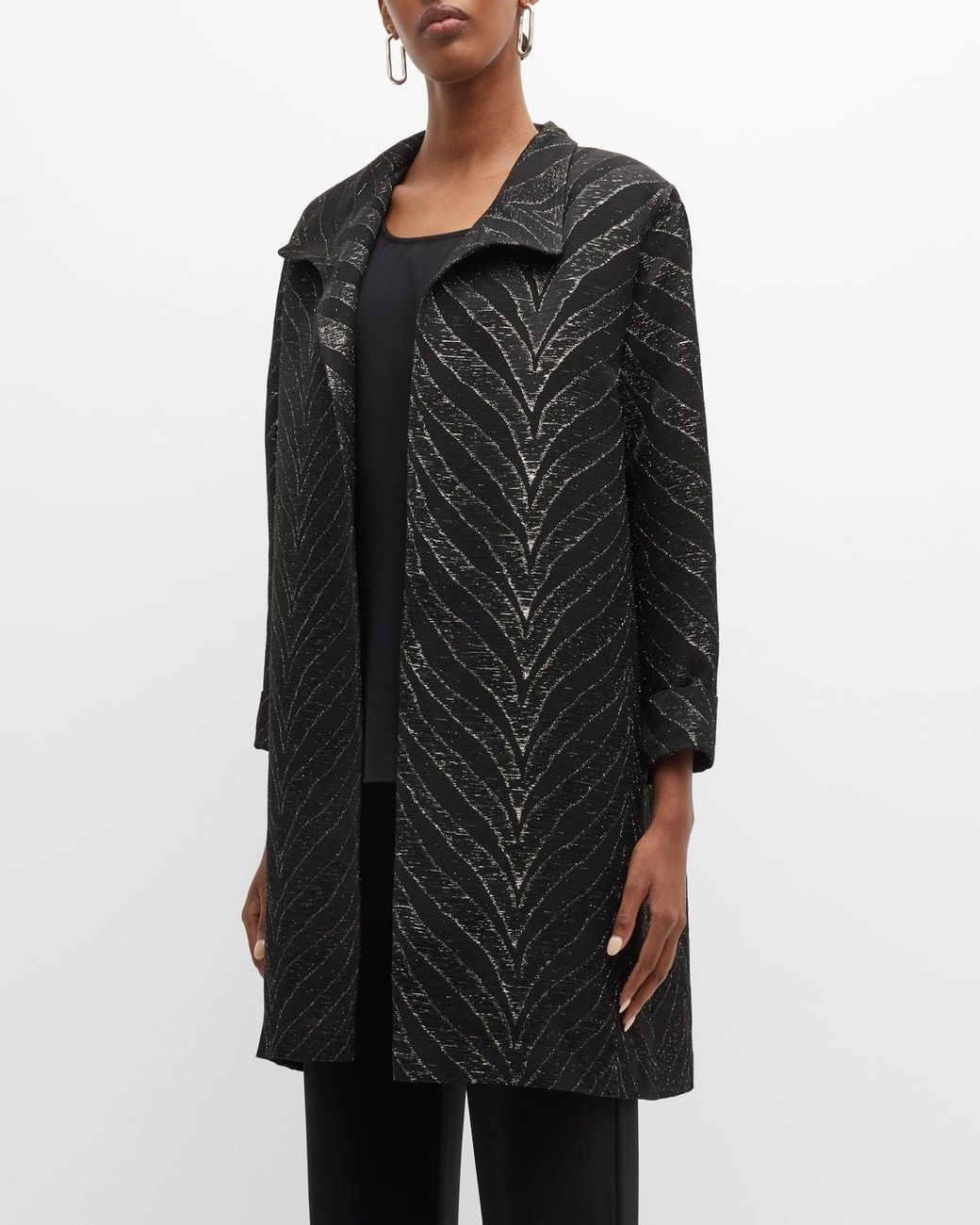 Caroline Rose Shimmer Shine Jacquard Jacket in Black | Lyst