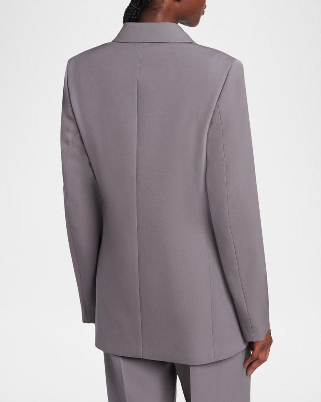 Jil Sander Purple Side Slits Double-Breasted Blazer Jacket