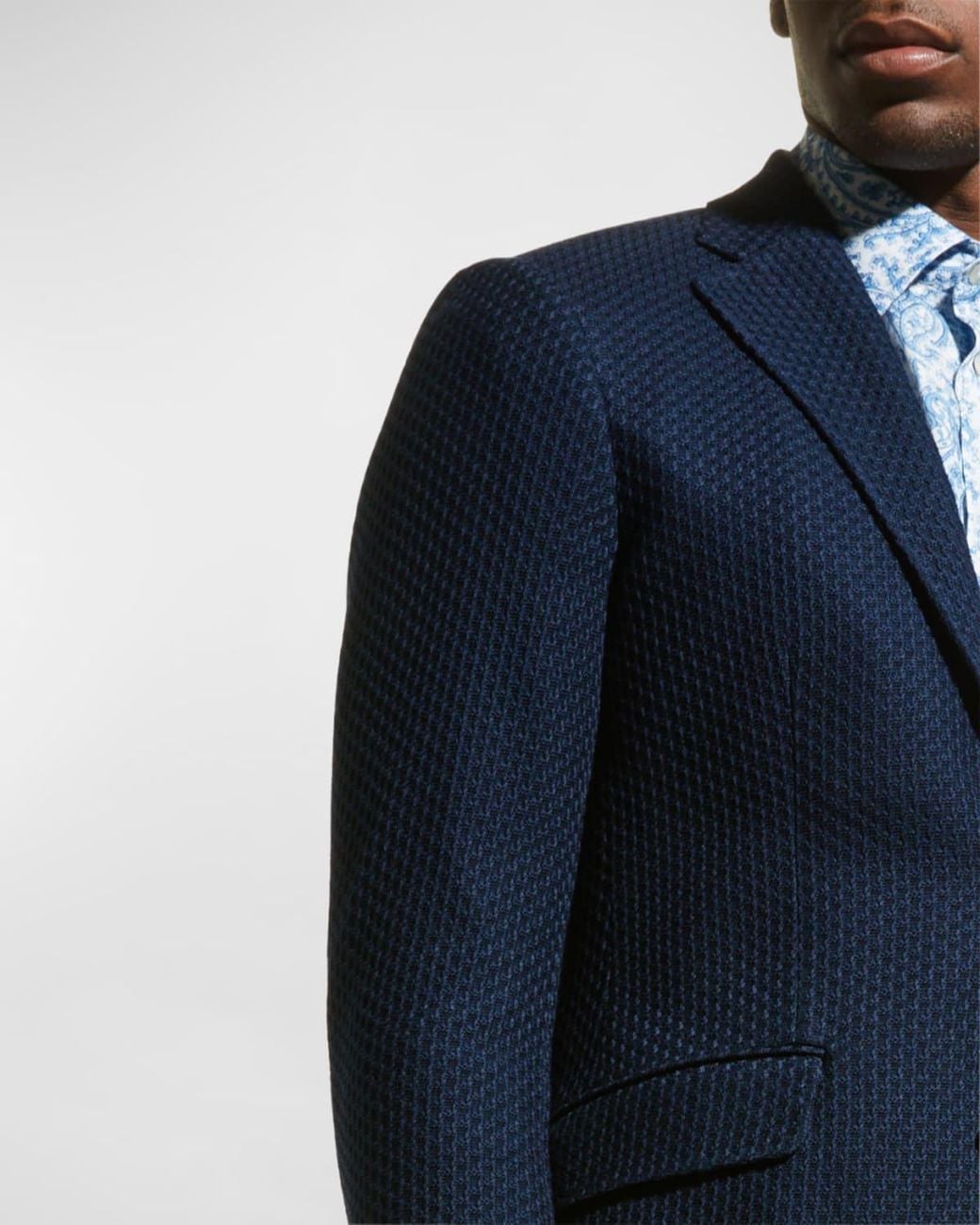 Etro Blue Apos;S Basic Knit Blazer for men