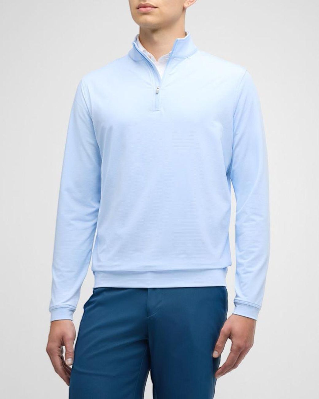 Peter Millar Blue Apos;S Perth Micro-Stripe Half-Zip Sweater for men