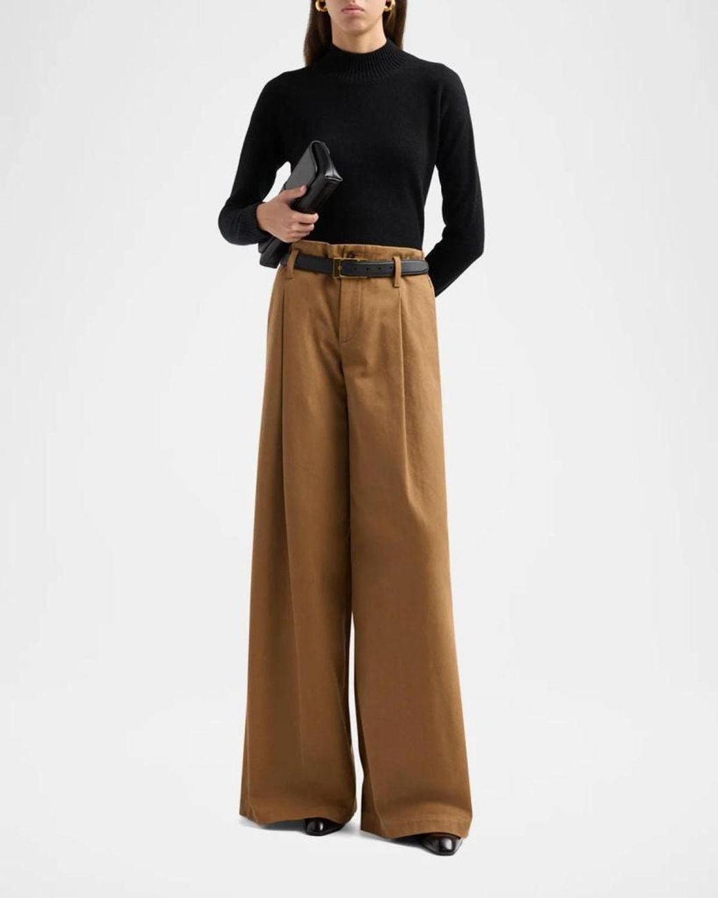 Neiman Marcus Black Basic Cashmere Mock Turtleneck Sweater