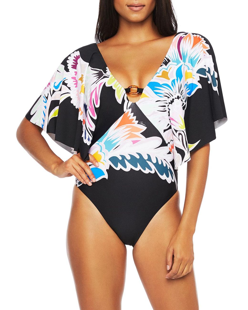 swimsuit with flutter sleeves