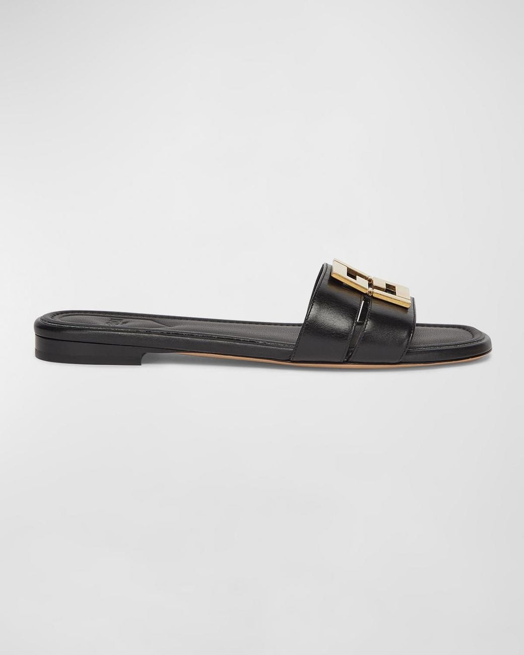 Fendi Multicolor Ffold Leather Flat Sandals