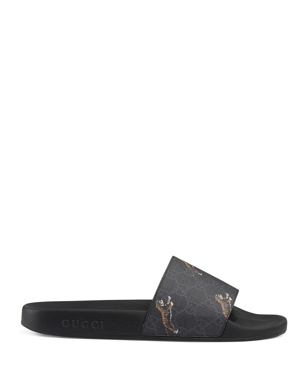 Gucci GG Supreme Tigers Slide Sandal in Black for Men | Lyst