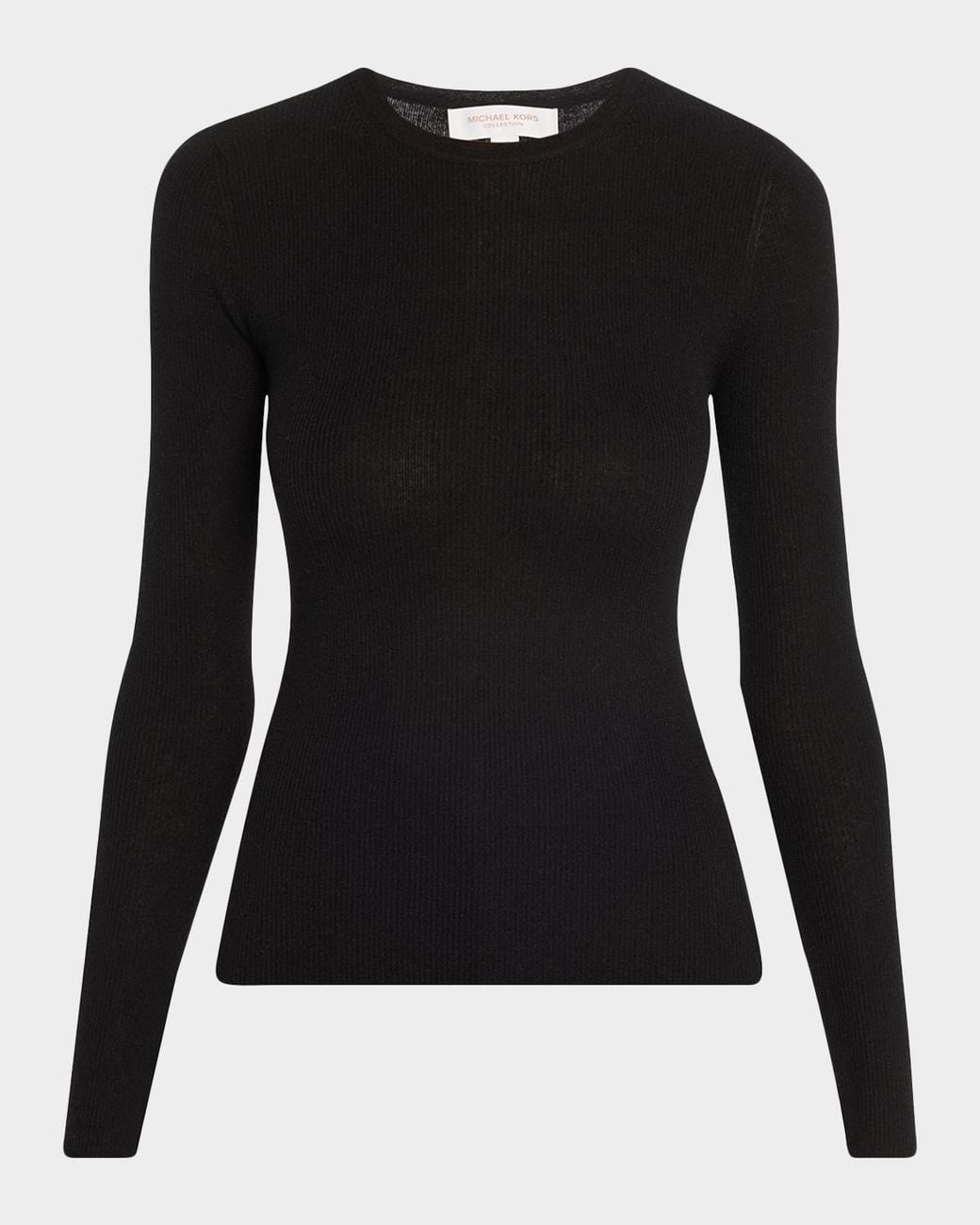 Michael Kors Black Hutton Ribbed Cashmere Pullover