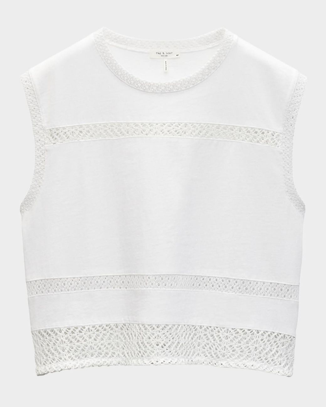 White Rag Top Rag & Bone Rosie Embroidered Muscle Tank Top in White | Lyst