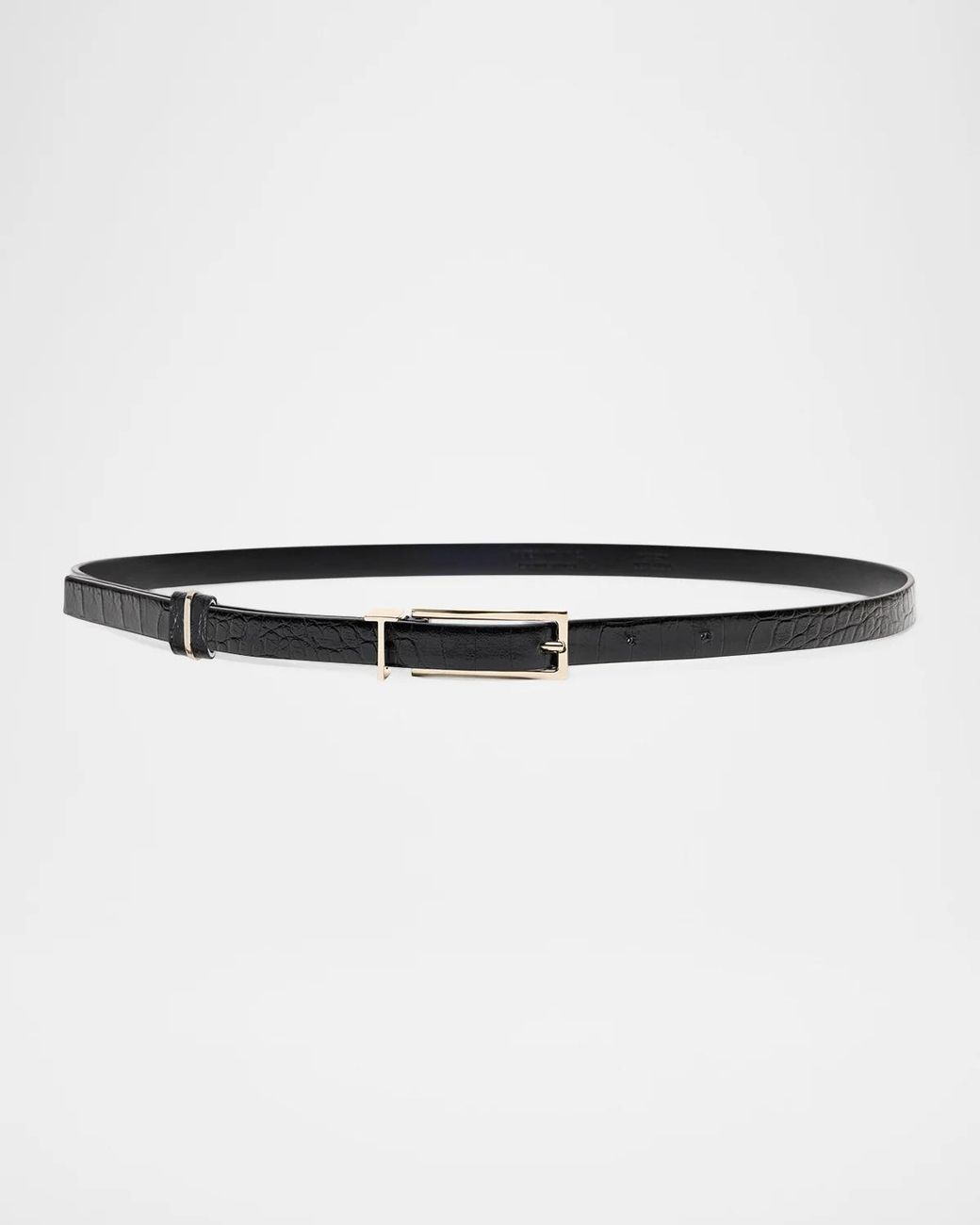 Tom Ford White T Loop Crocodile Printed Leather Belt