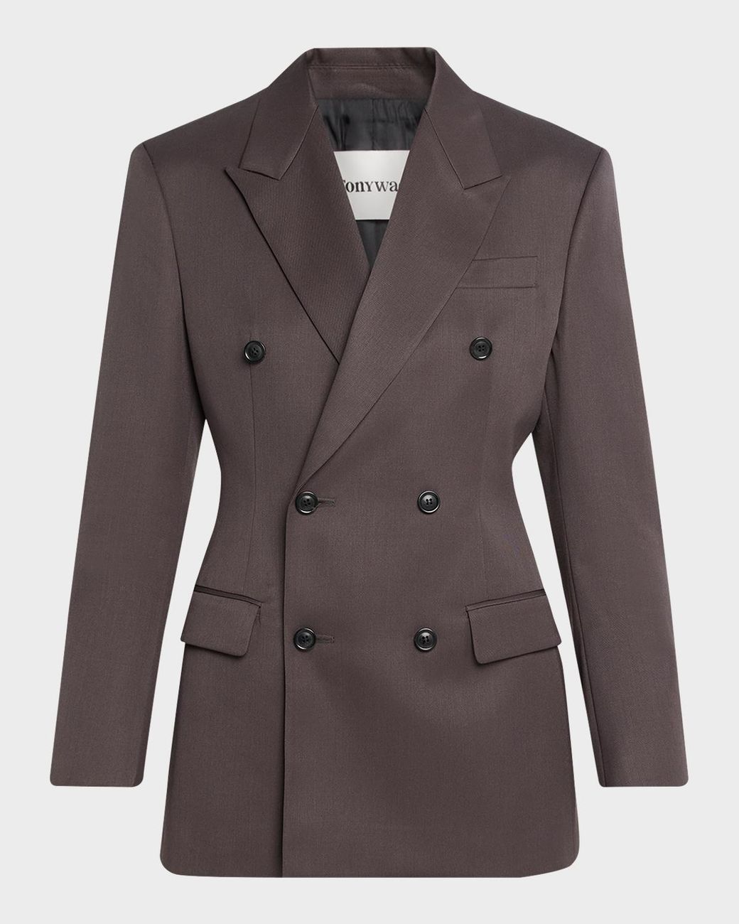 TONYWACK Brown Double-Breasted Wool Blazer
