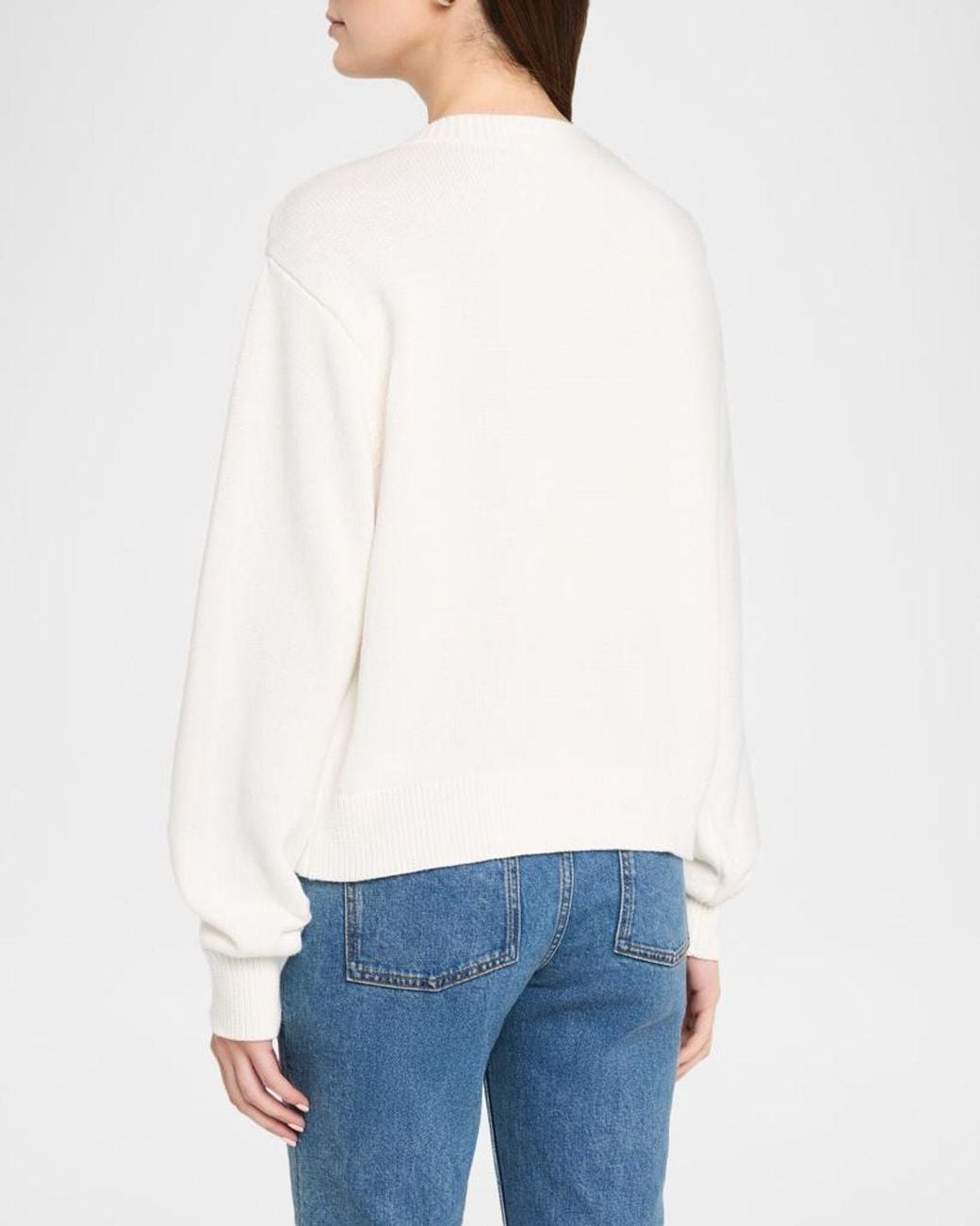 LoveShackFancy White Ty Flag Cotton Pullover