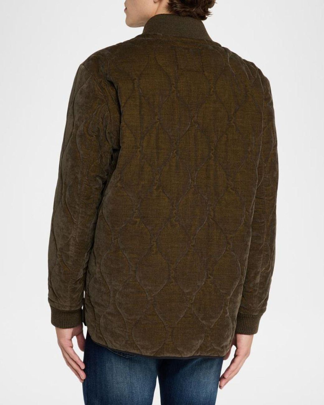 Kiton Green Apos;S Quilted Bomber Jacket for men