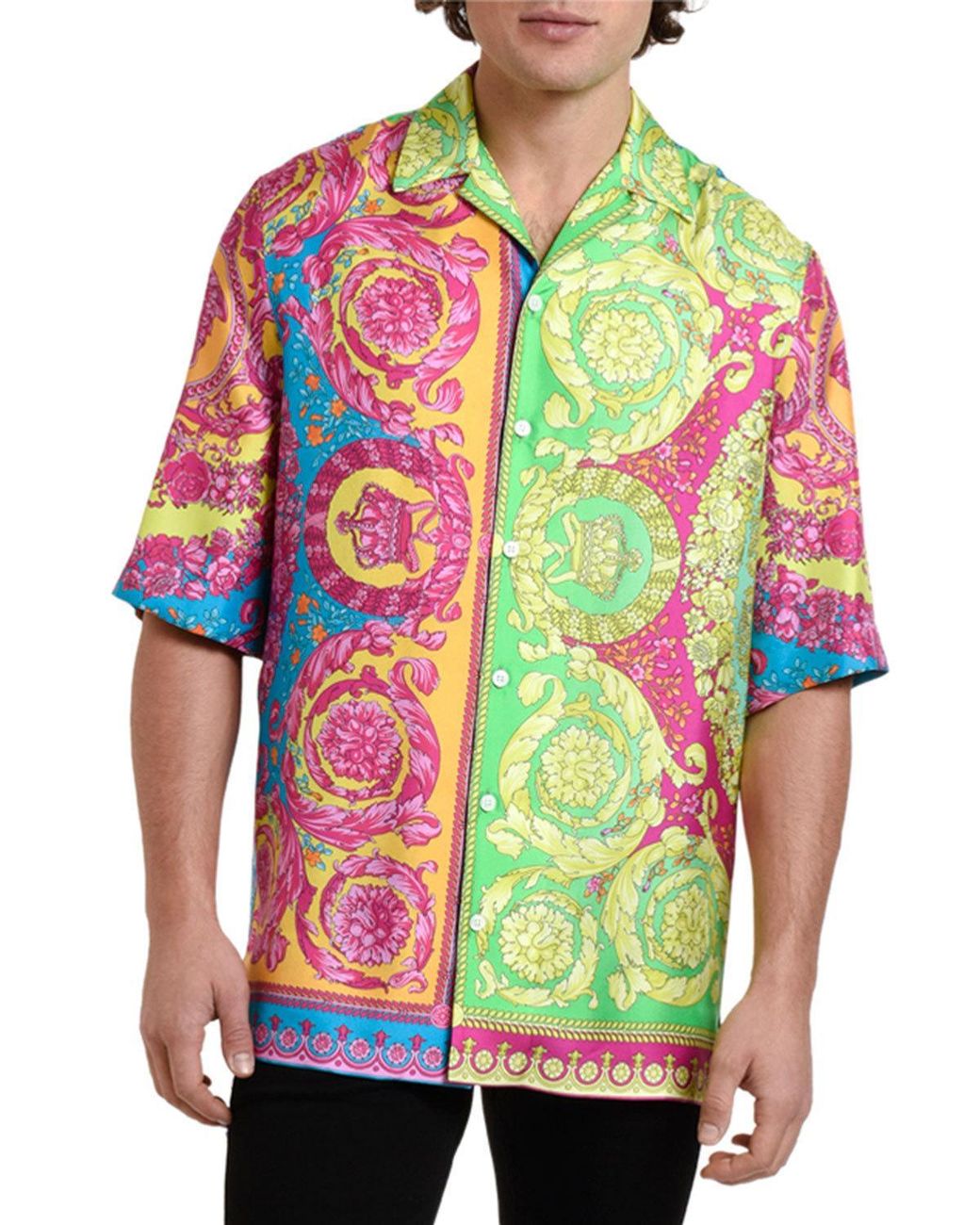 versace shirt short sleeve