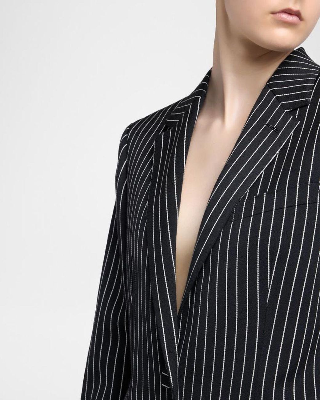 Tom Ford Black Pinstripe Wool Single-Breasted Blazer Jacket