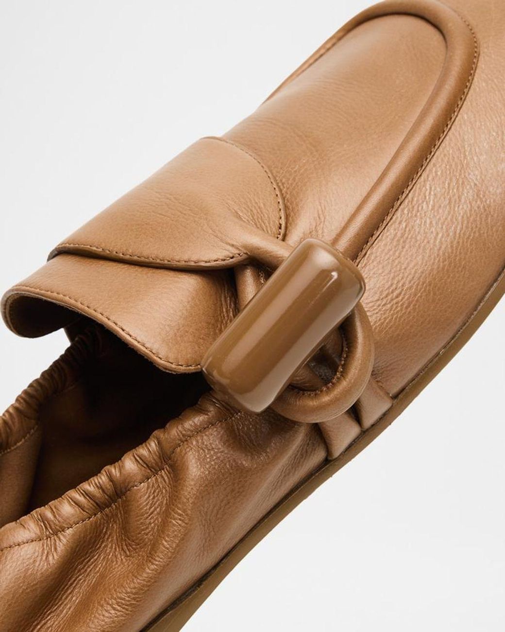 Loewe Natural Toggle Leather Loafers
