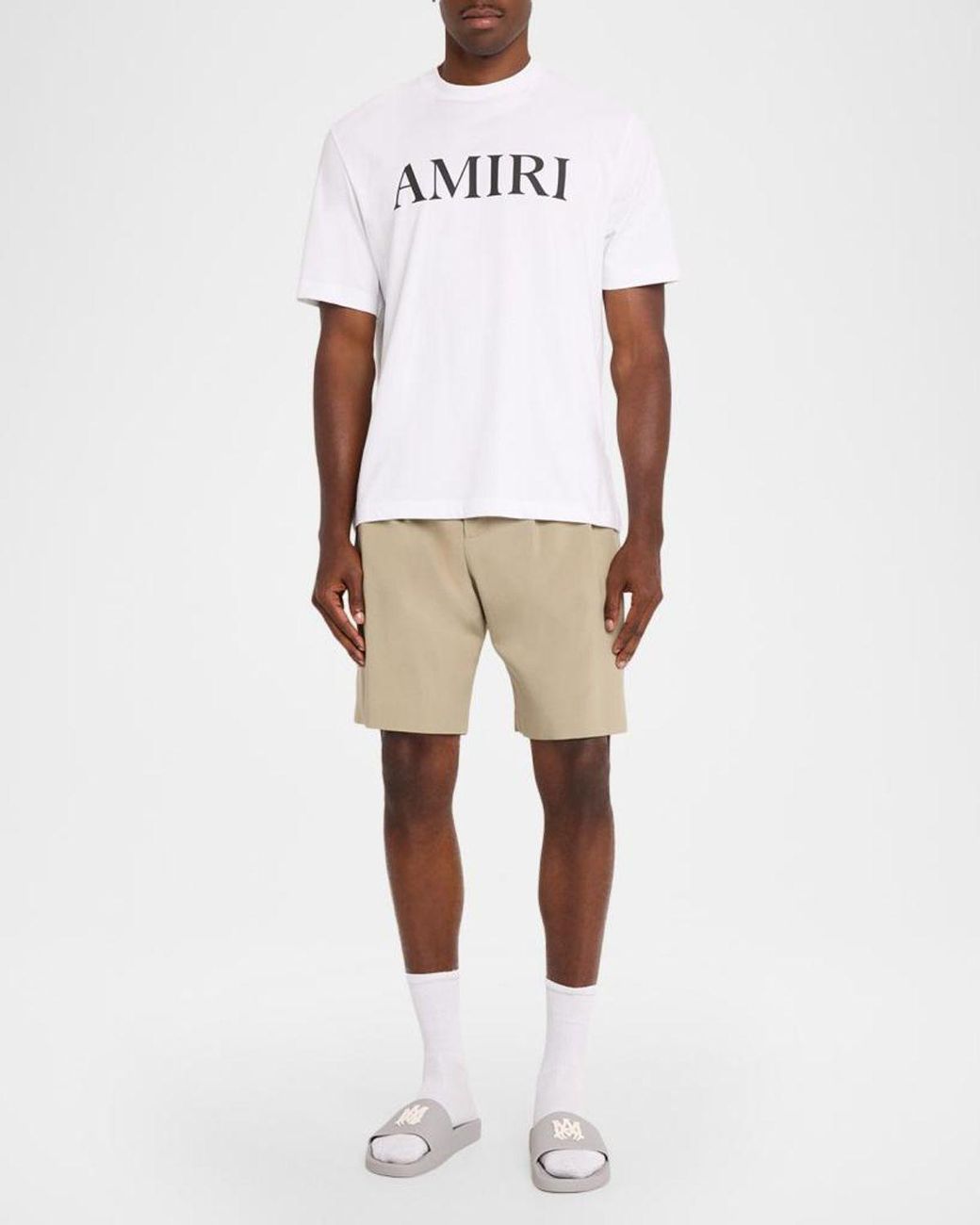 Amiri White Ma Logo Pool Slides for men