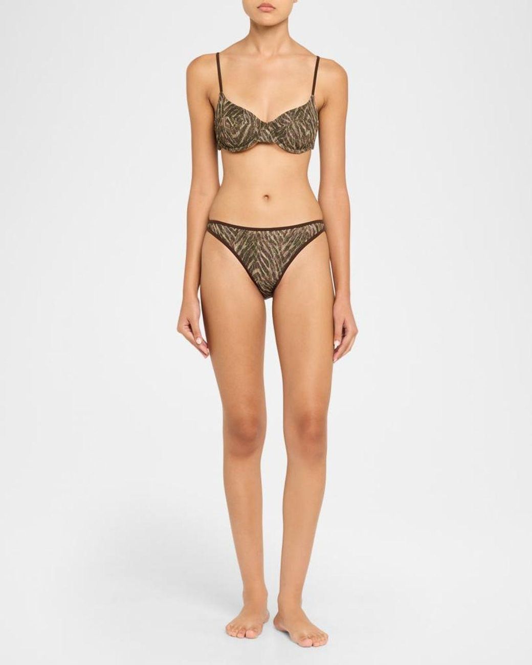 Ramy Brook Brown Printed Mona Bikini Top
