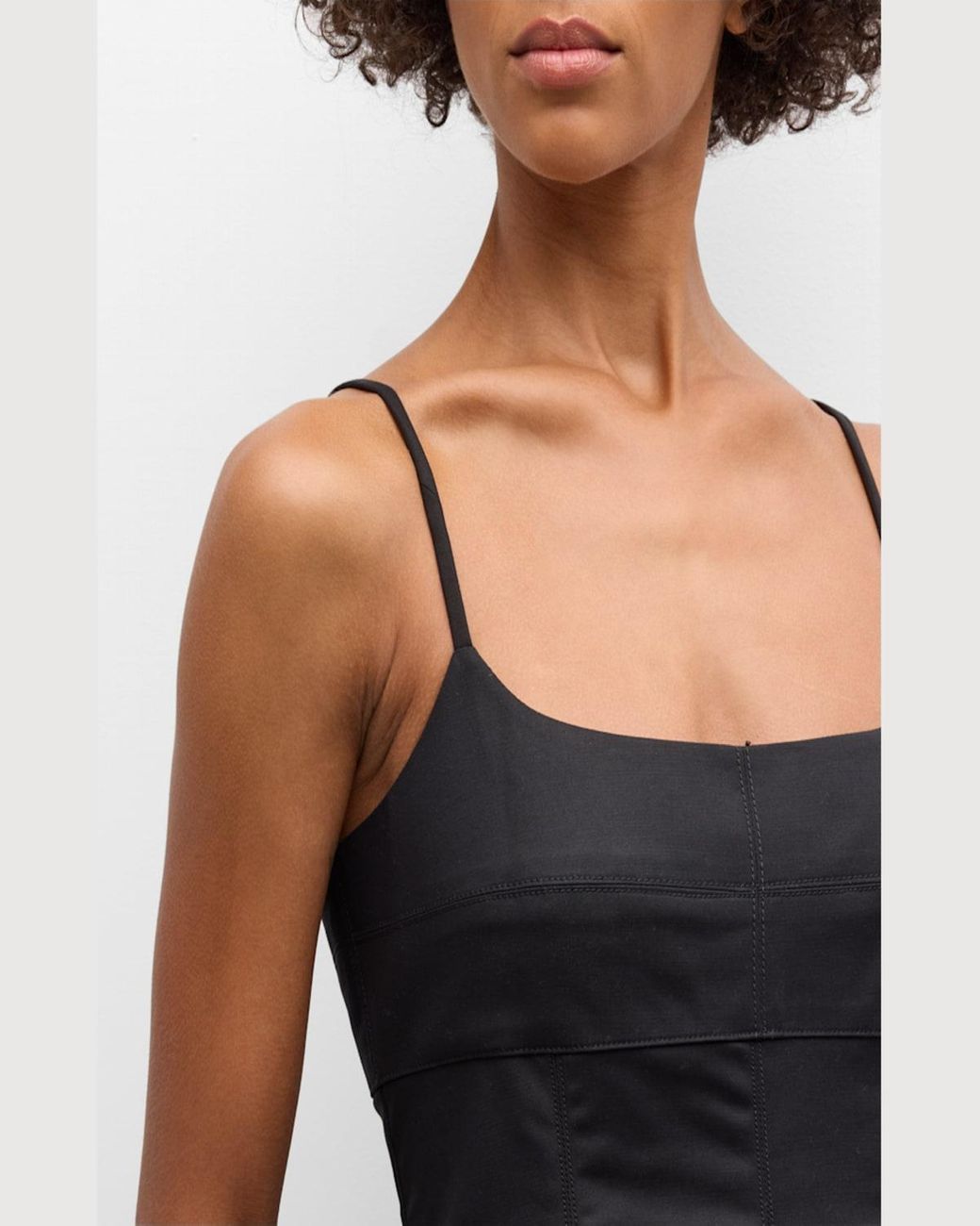 La Ligne Spaghetti Strap Cotton Mini Dress in Black Lyst