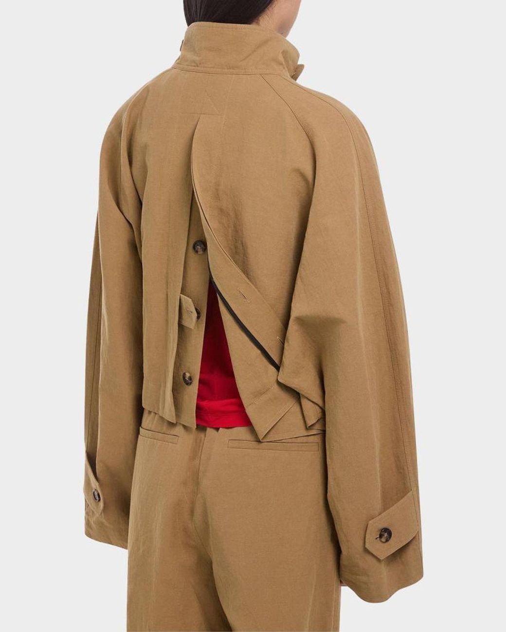 Helmut Lang Natural Cropped Trench Jacket