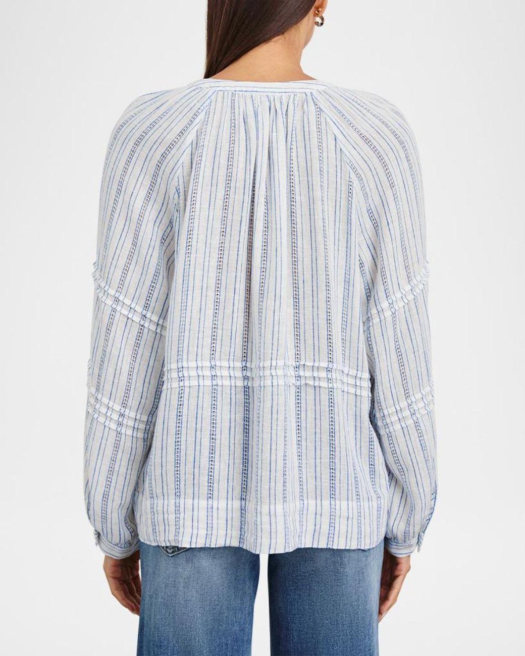Rails White Frances Button-Front Linen Blouse