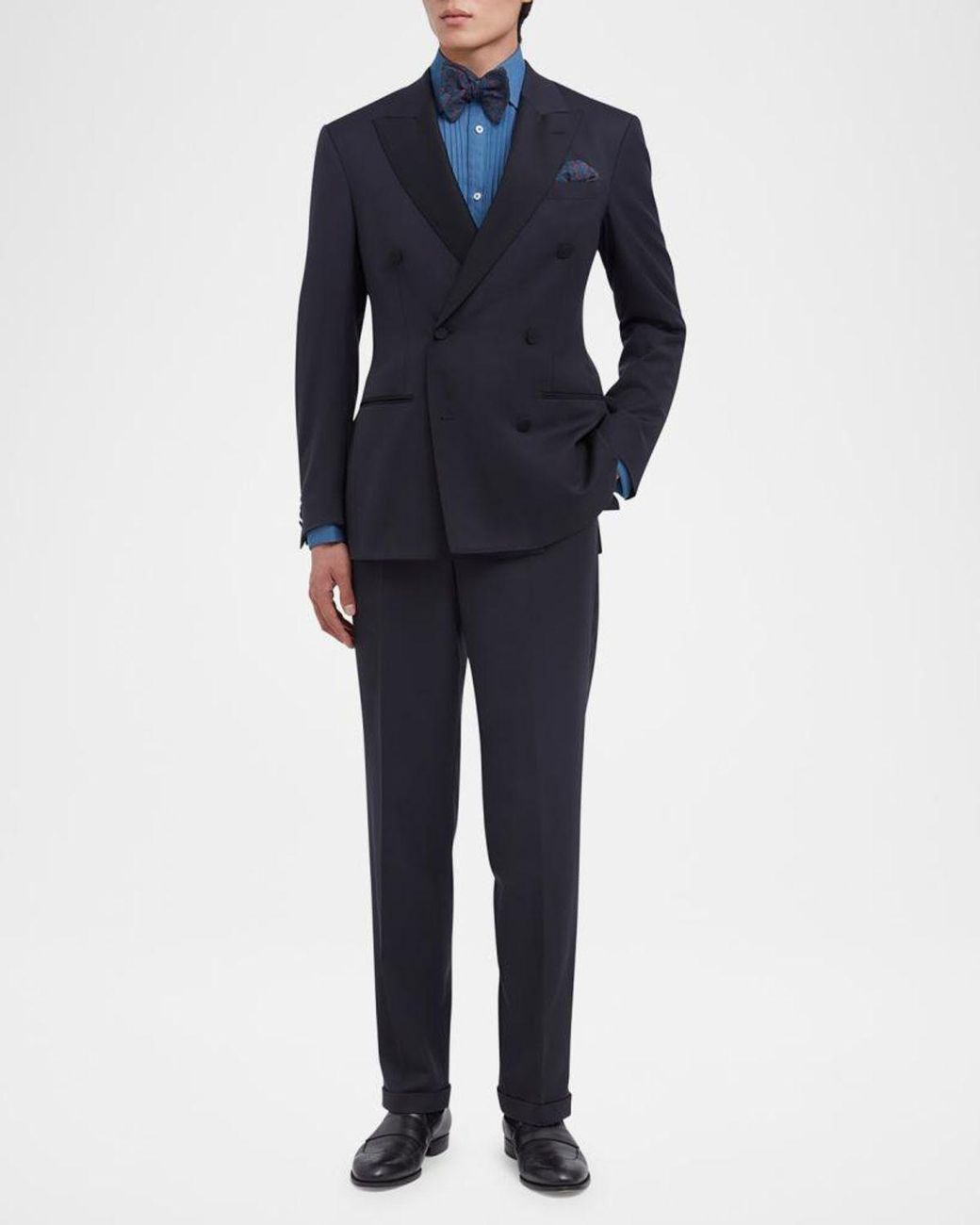 Dunhill Blue Apos;S Double-Breasted Peak Lapel Dinner Jacket for men
