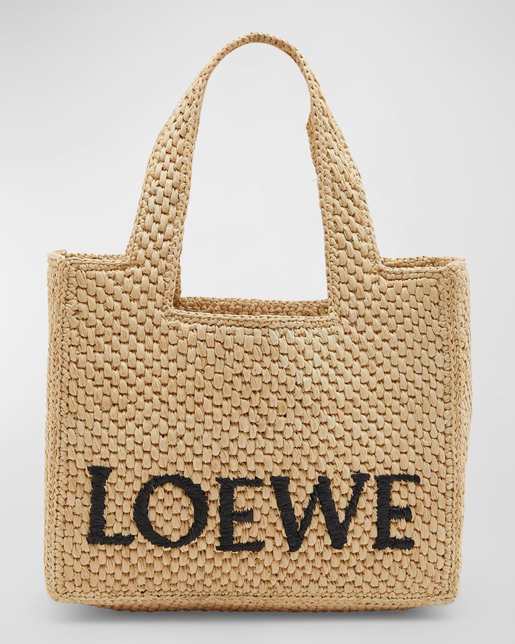 Loewe X Paula's Ibiza Small Logo Raffia Tote Bag in Natural | Lyst