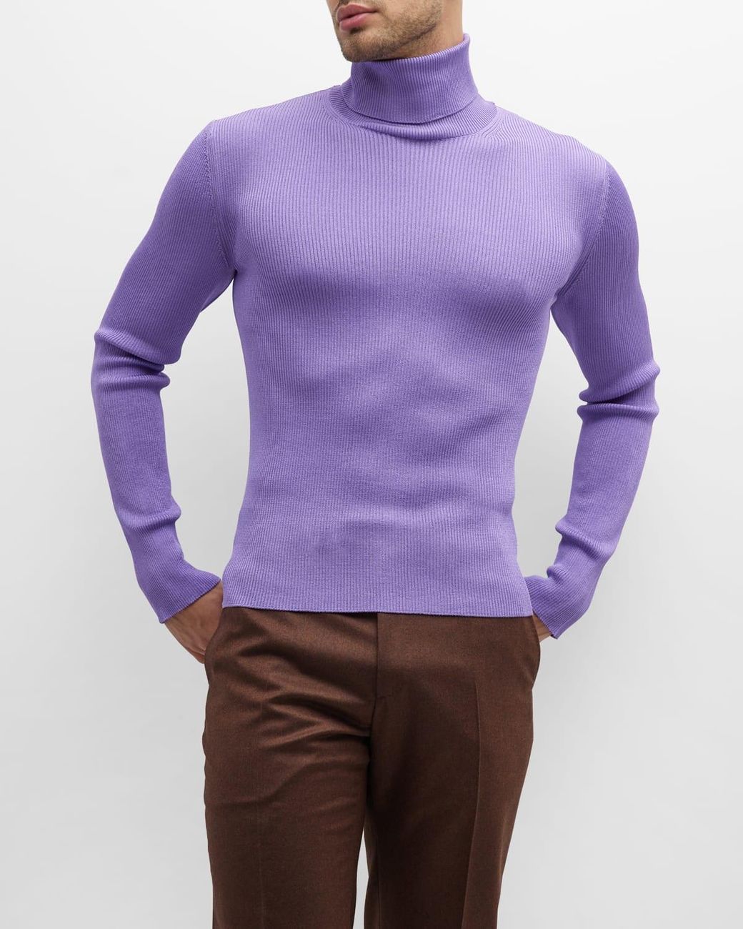 mens purple mock turtleneck