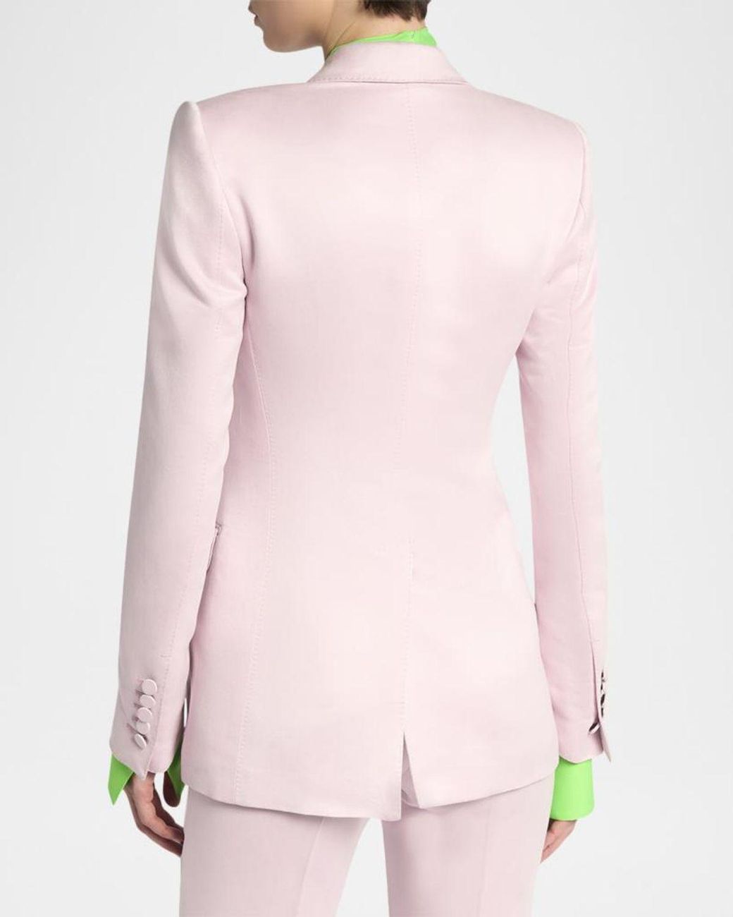 Tom Ford Pink Single-Breasted Silk Blazer Jacket