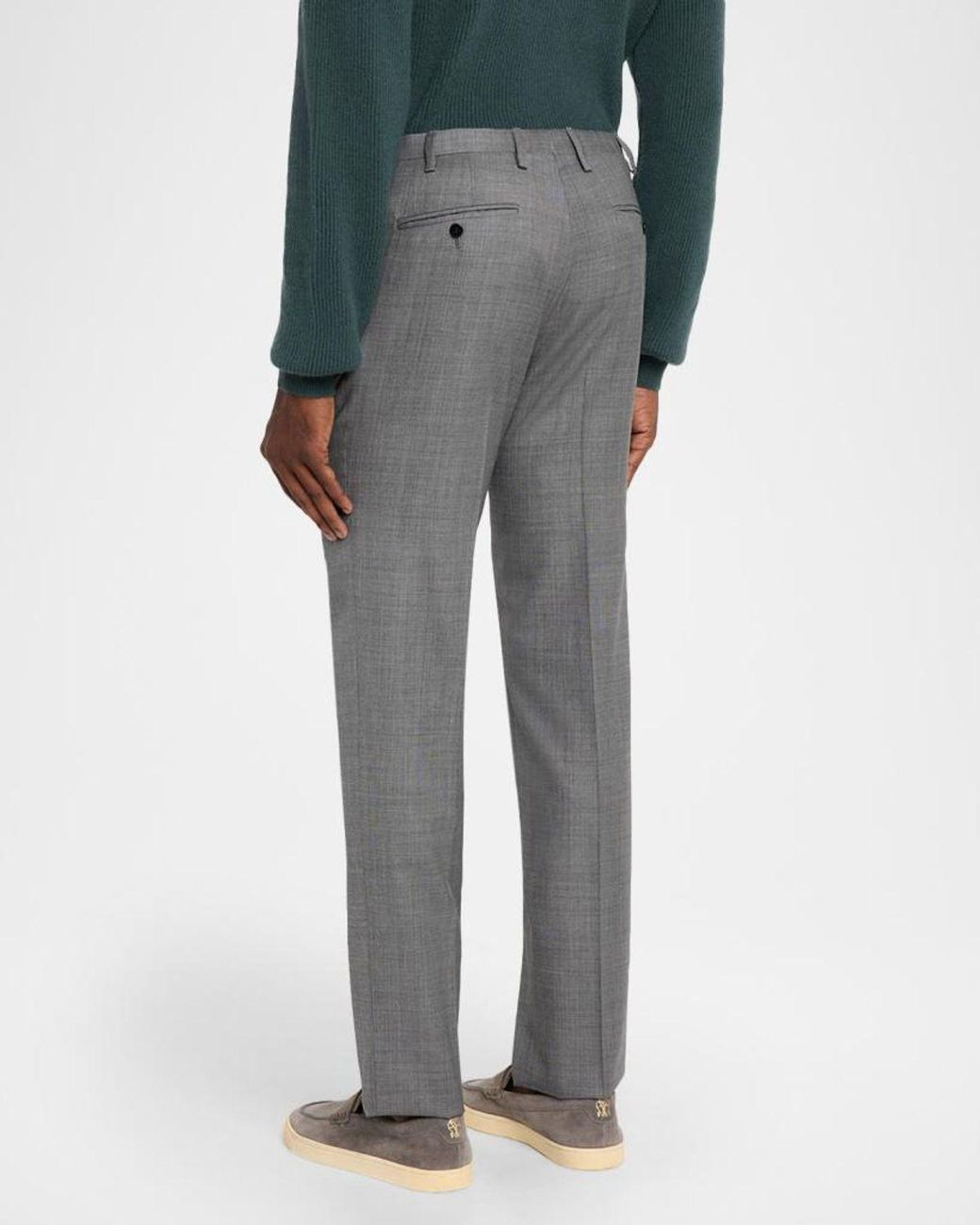 Kiton Gray Apos;S Wool Twill Flat-Front Trousers for men