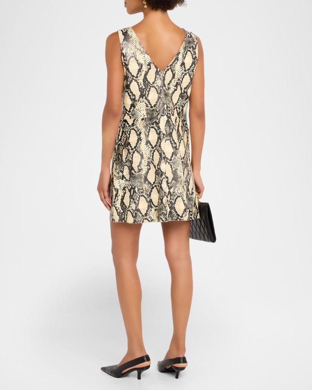 Toccin Natural Malia Python Vegan Leather Mini Dress
