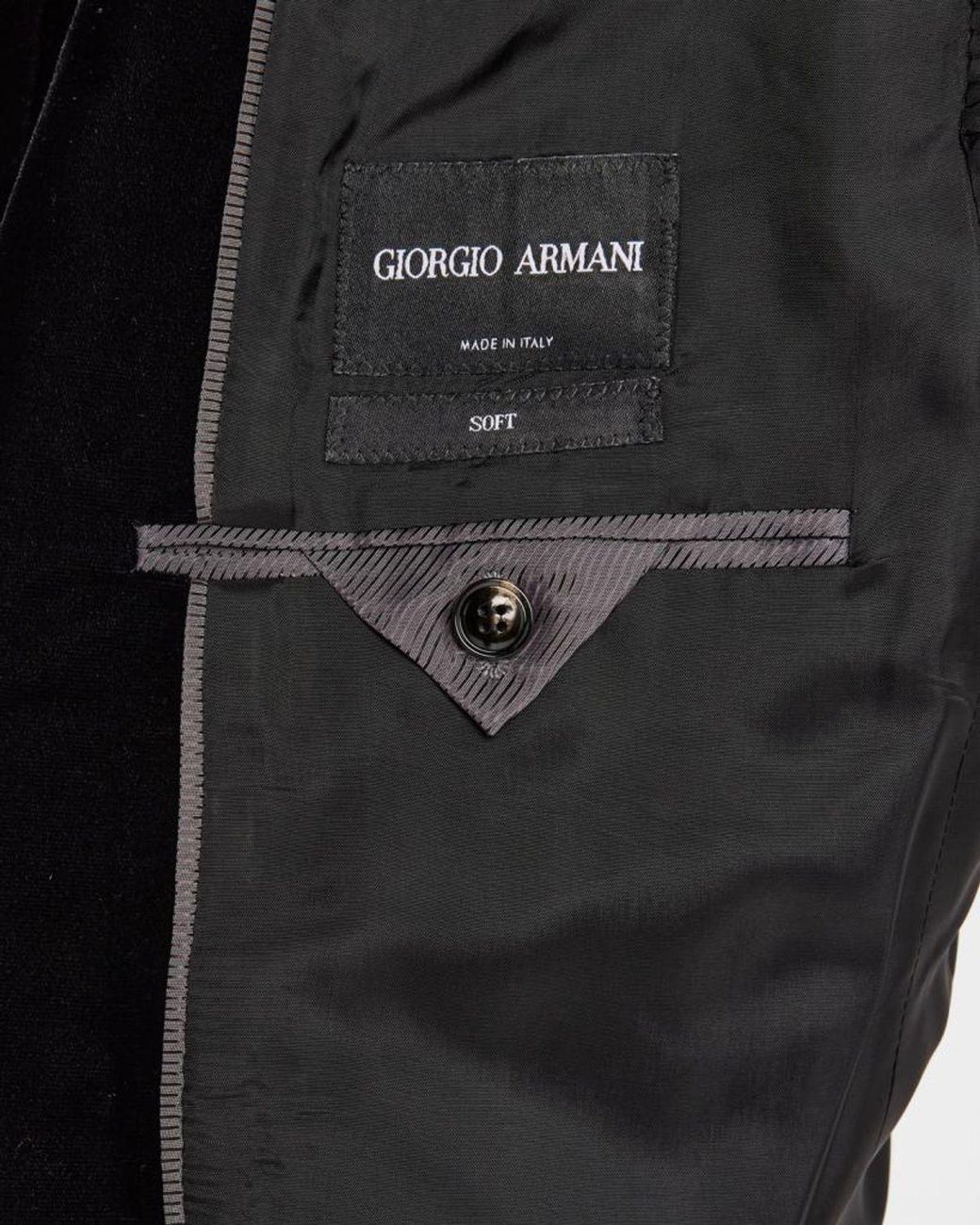 Giorgio Armani Black Apos;S Velvet Notch Lapel Dinner Jacket for men