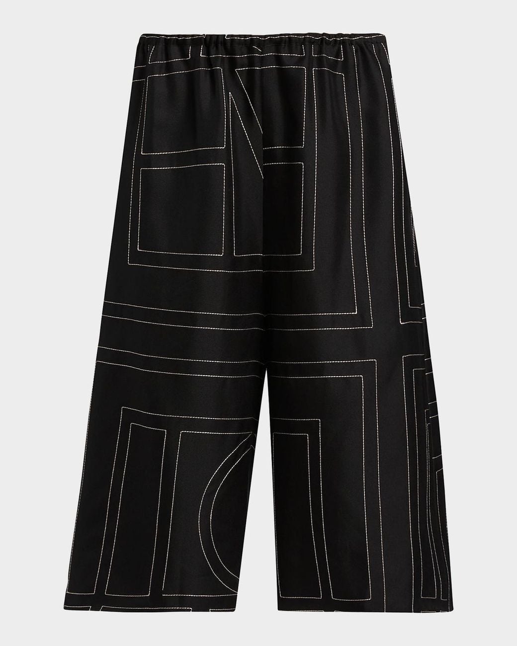 Totême Black Monogram Silk Culottes