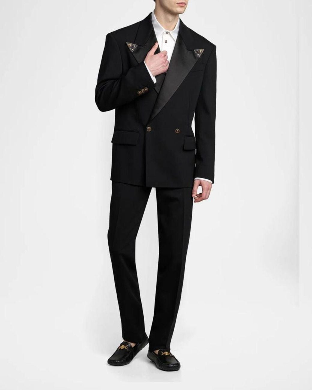 Versace Black Apos;S Embellished Stretch Wool Evening Jacket for men