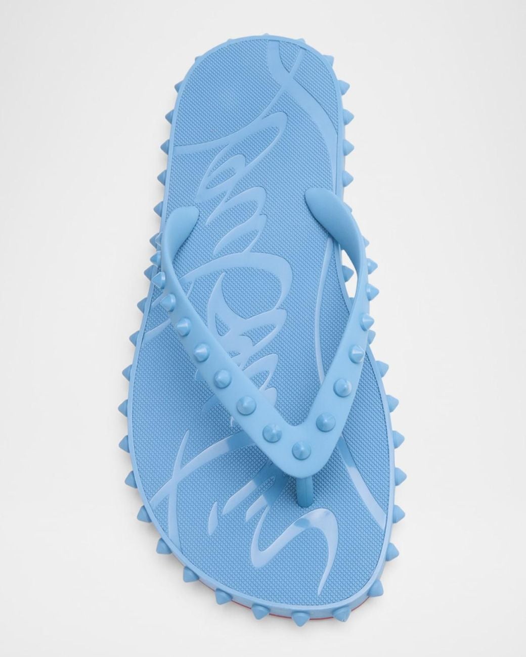 Christian Louboutin Loubi Donna Spike Flip Flops in Bl…
