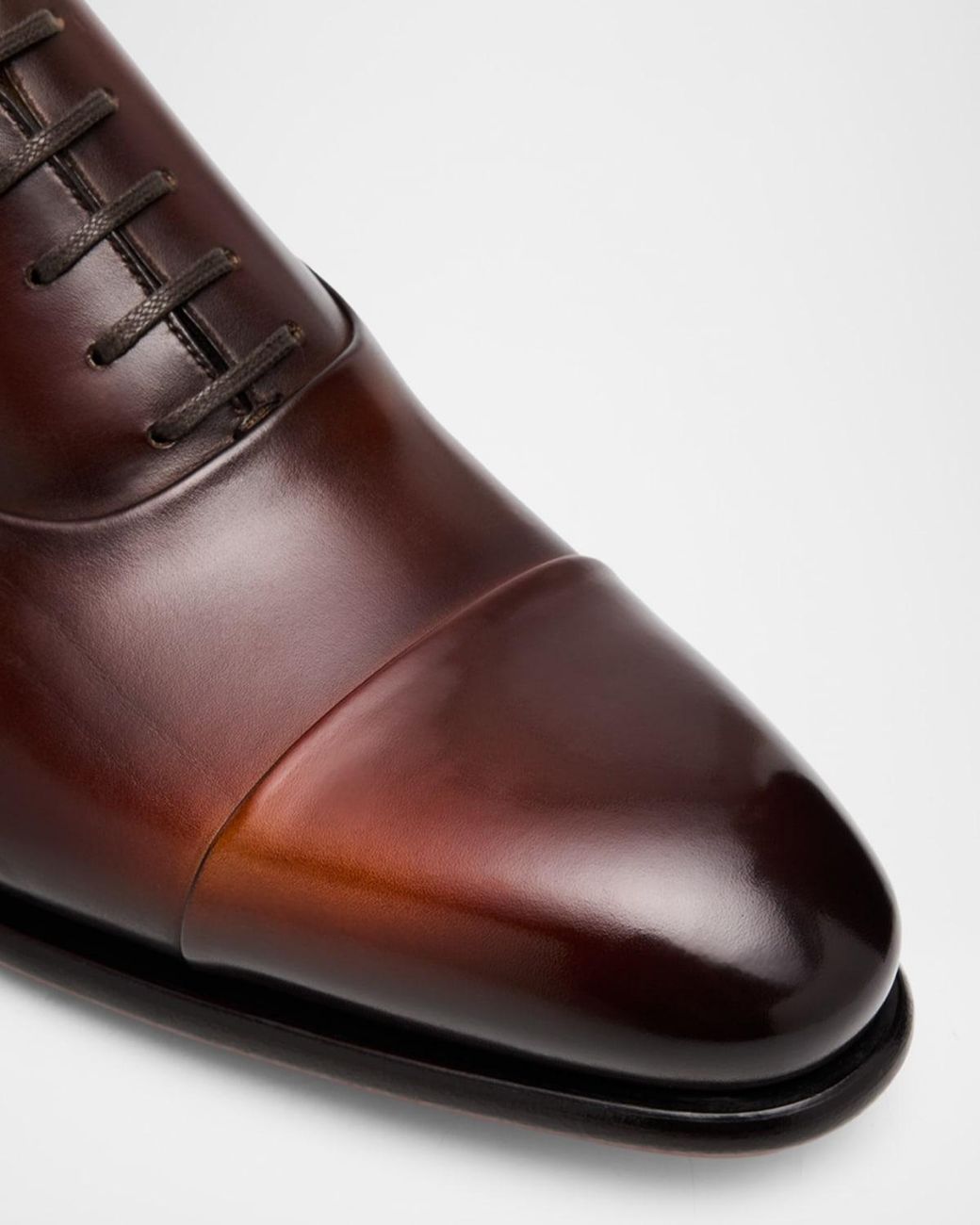 Santoni Isaac Cap-Toe Leather Oxford Shoes in Brown for Men | Lyst