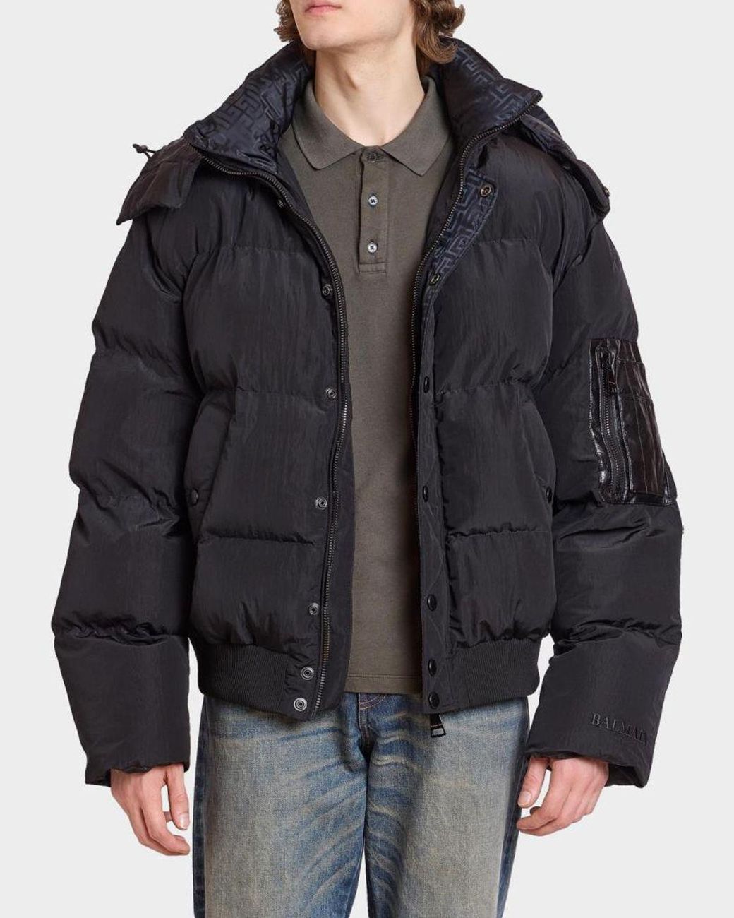 Balmain Black Apos;S Quilted Puffer Down Jacket for men