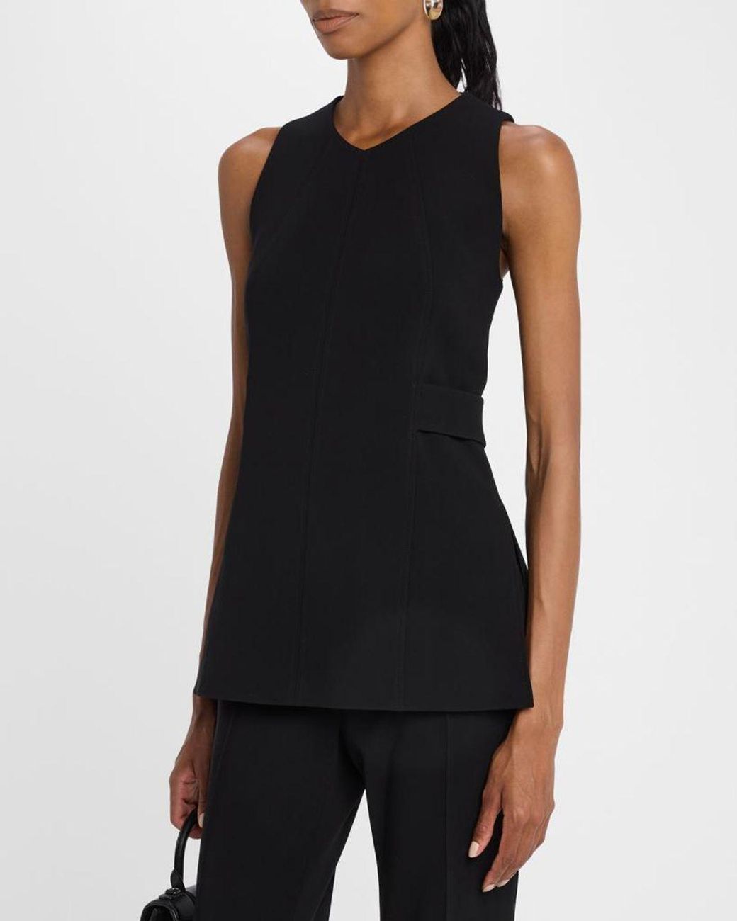 A.L.C. Black Emma Sleeveless Structured Top