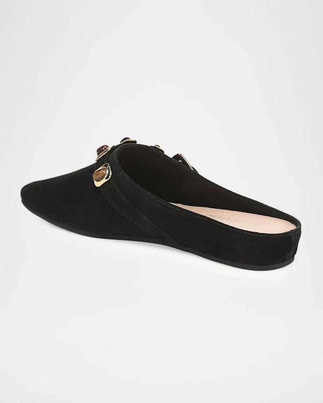 Veronica Beard Black Narcisa Cabochon Suede Mules