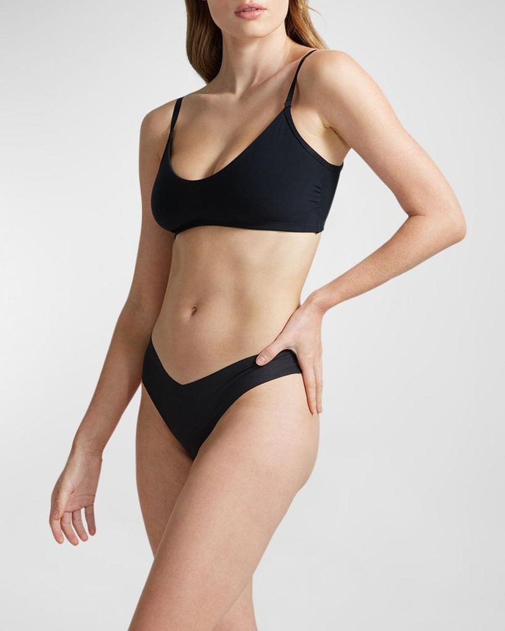 Commando Blue Low-Rise Cotton Thong