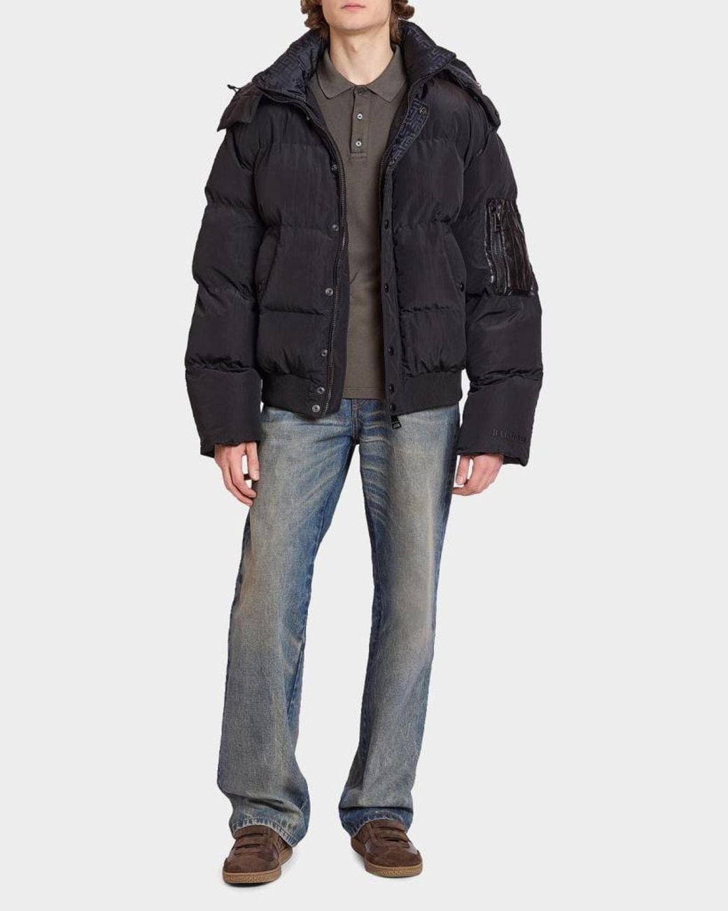 Balmain Black Apos;S Quilted Puffer Down Jacket for men