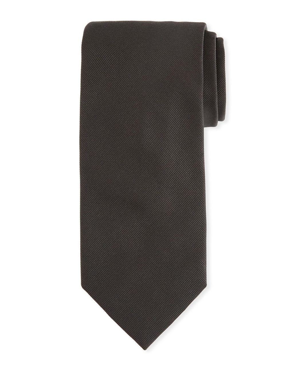 Brioni Solid Textured Silk Tie in Black for Men - Lyst