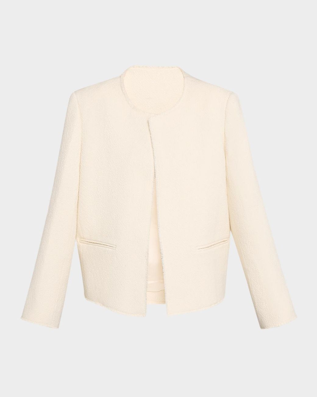 Totême Natural Open-Front Bouclé Blazer Jacket