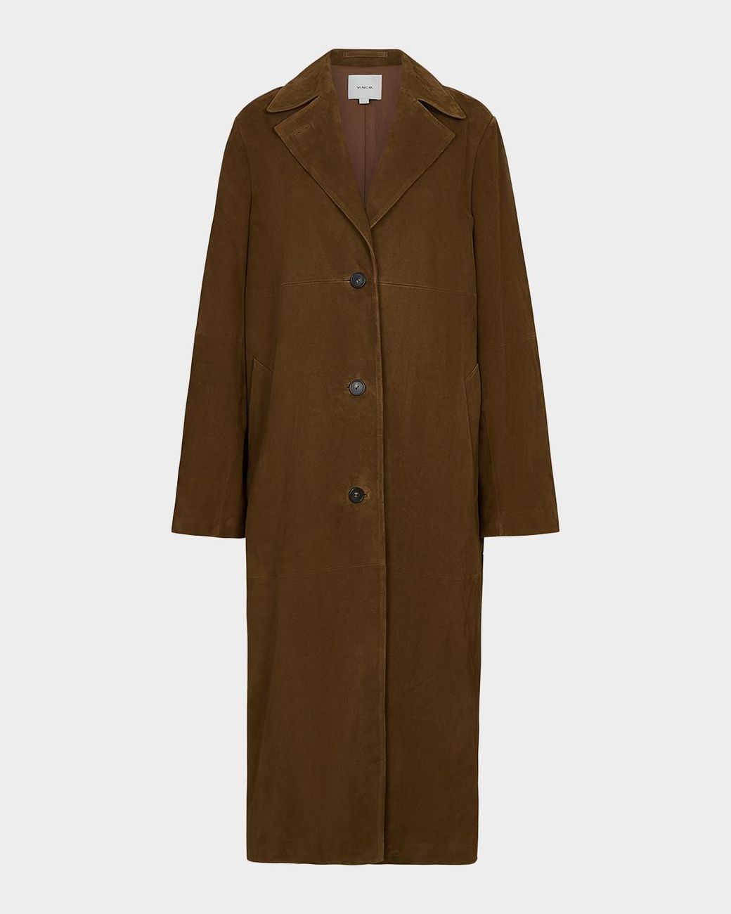 Vince Natural Long Suede Coat