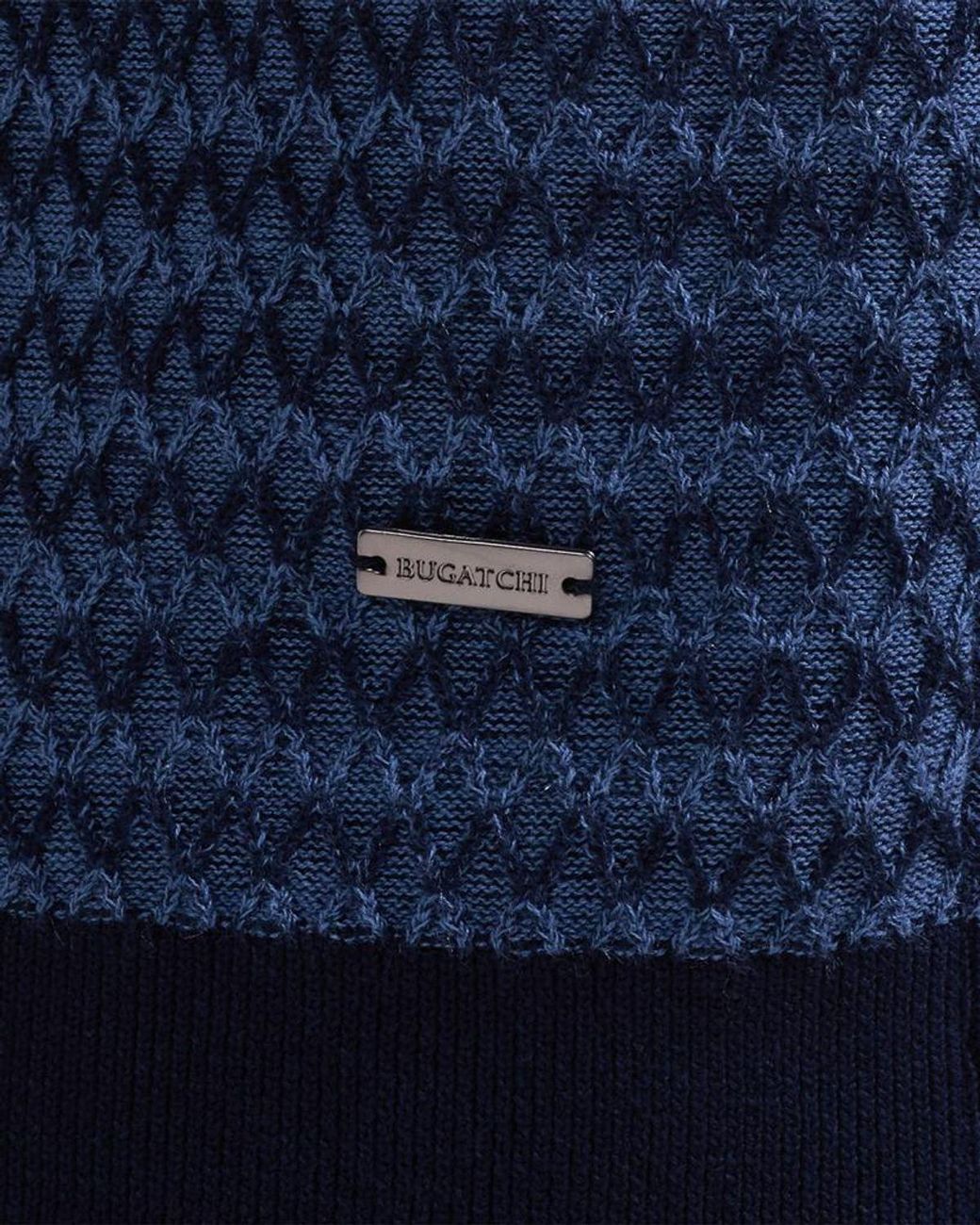 Bugatchi Blue Apos;S Two-Tone Honeycomb Button-Front Sweater for men
