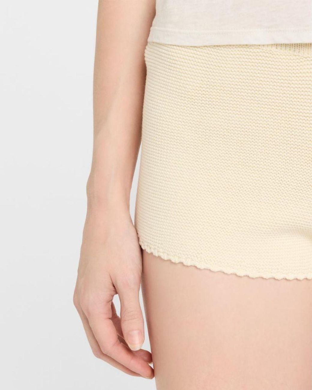 Solid & Striped Natural The Celeste Knit Micro Shorts