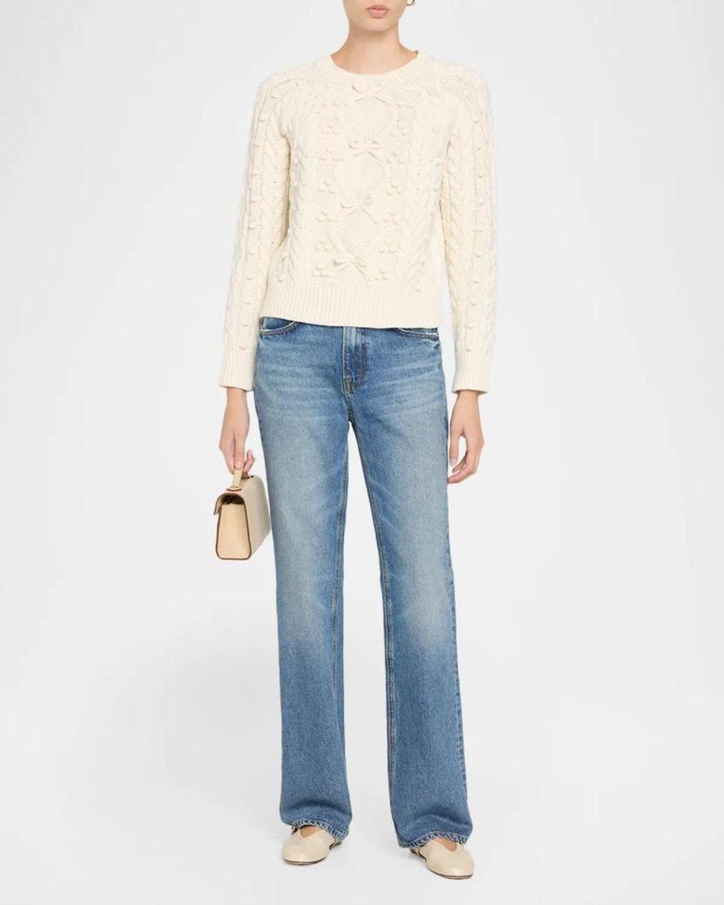 LoveShackFancy Natural Mavelle Wool-Blend Sweater