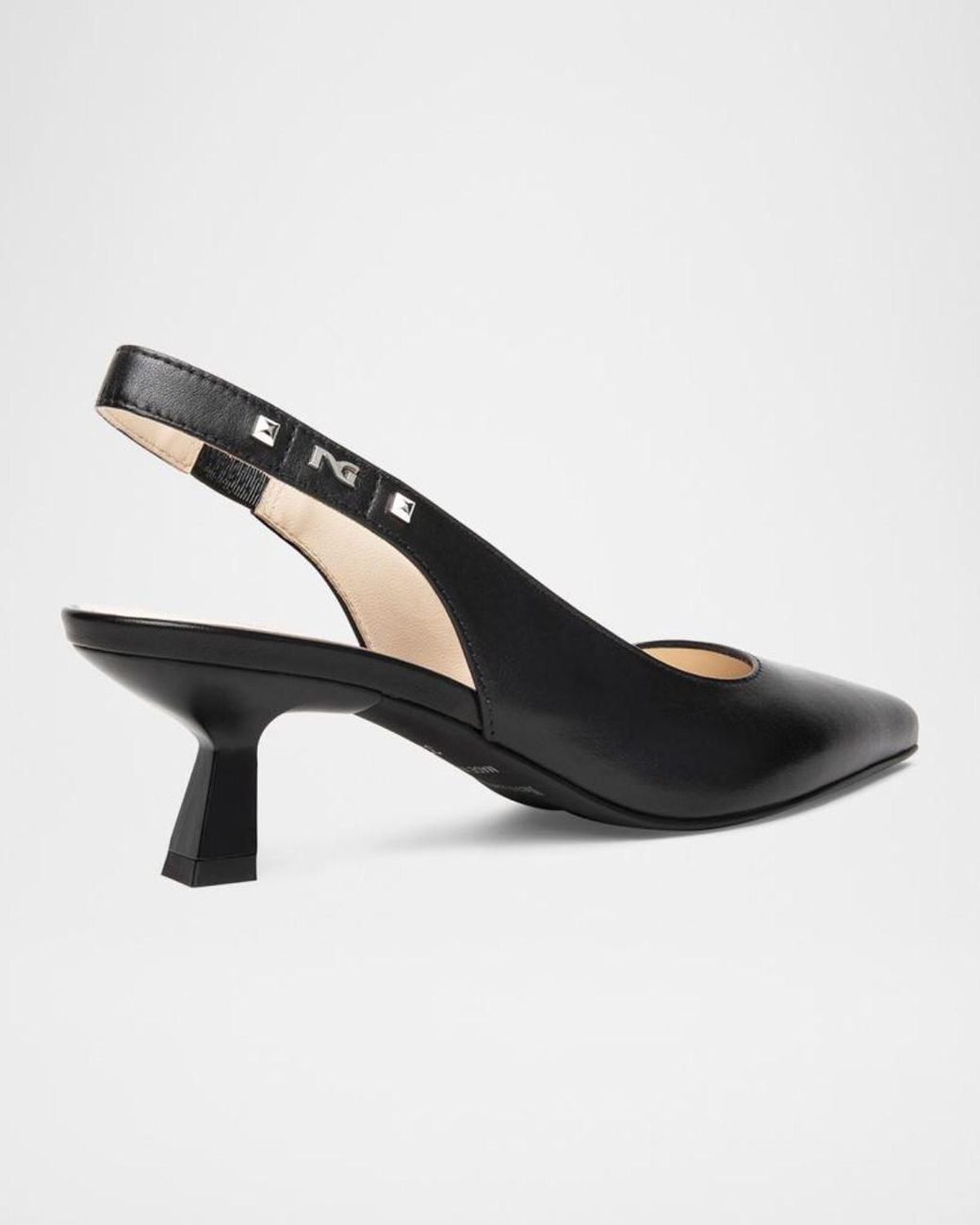 Nero Giardini Black Leather Slingback Pumps