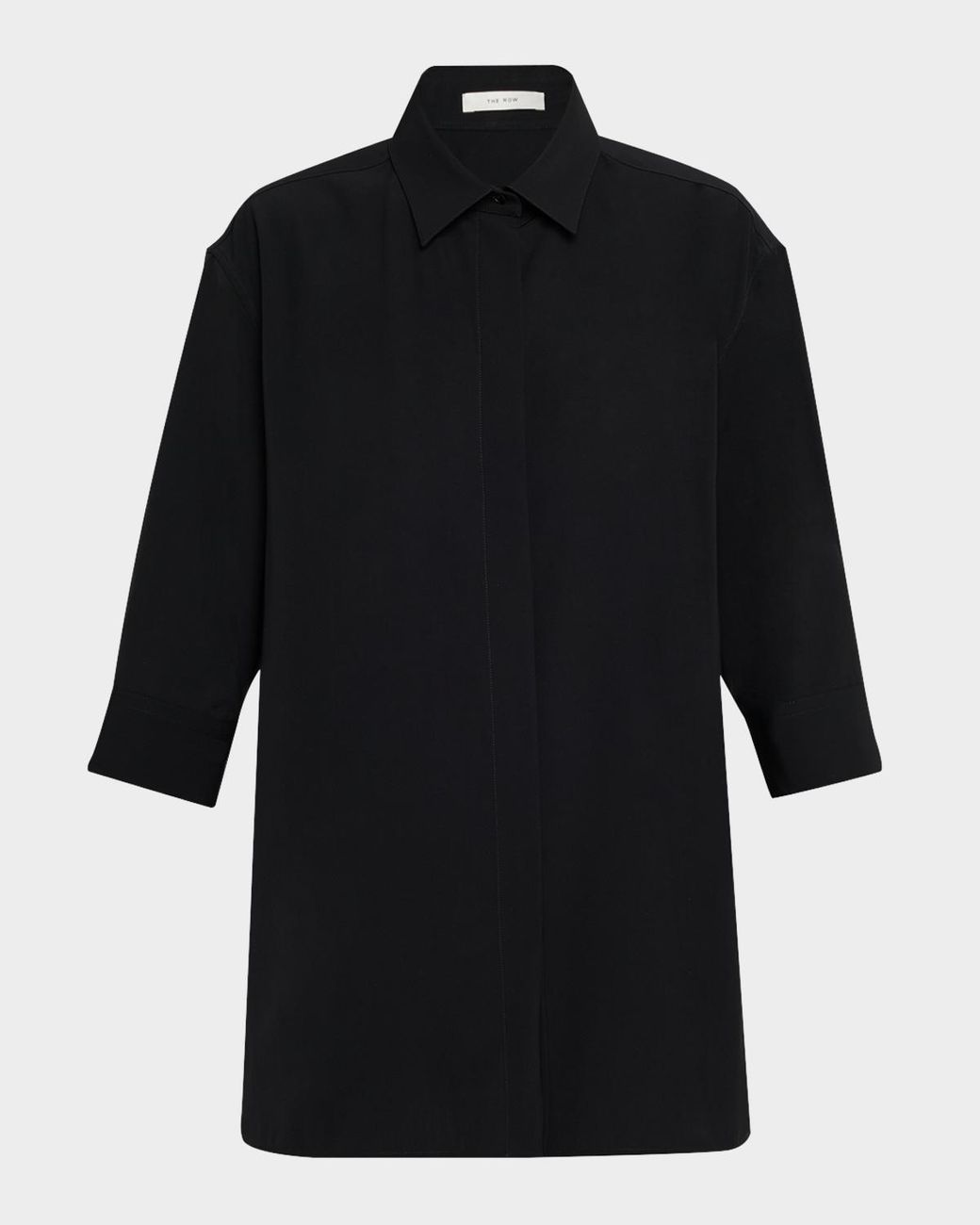 The Row Black Elada Button-Front Shirt