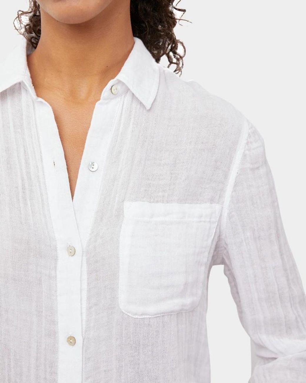 Rails White Ellis Button-Down Long-Sleeve Solid Shirt