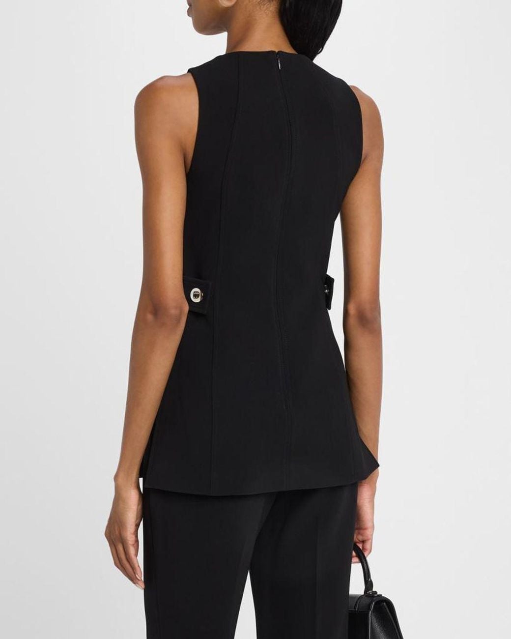 A.L.C. Black Emma Sleeveless Structured Top
