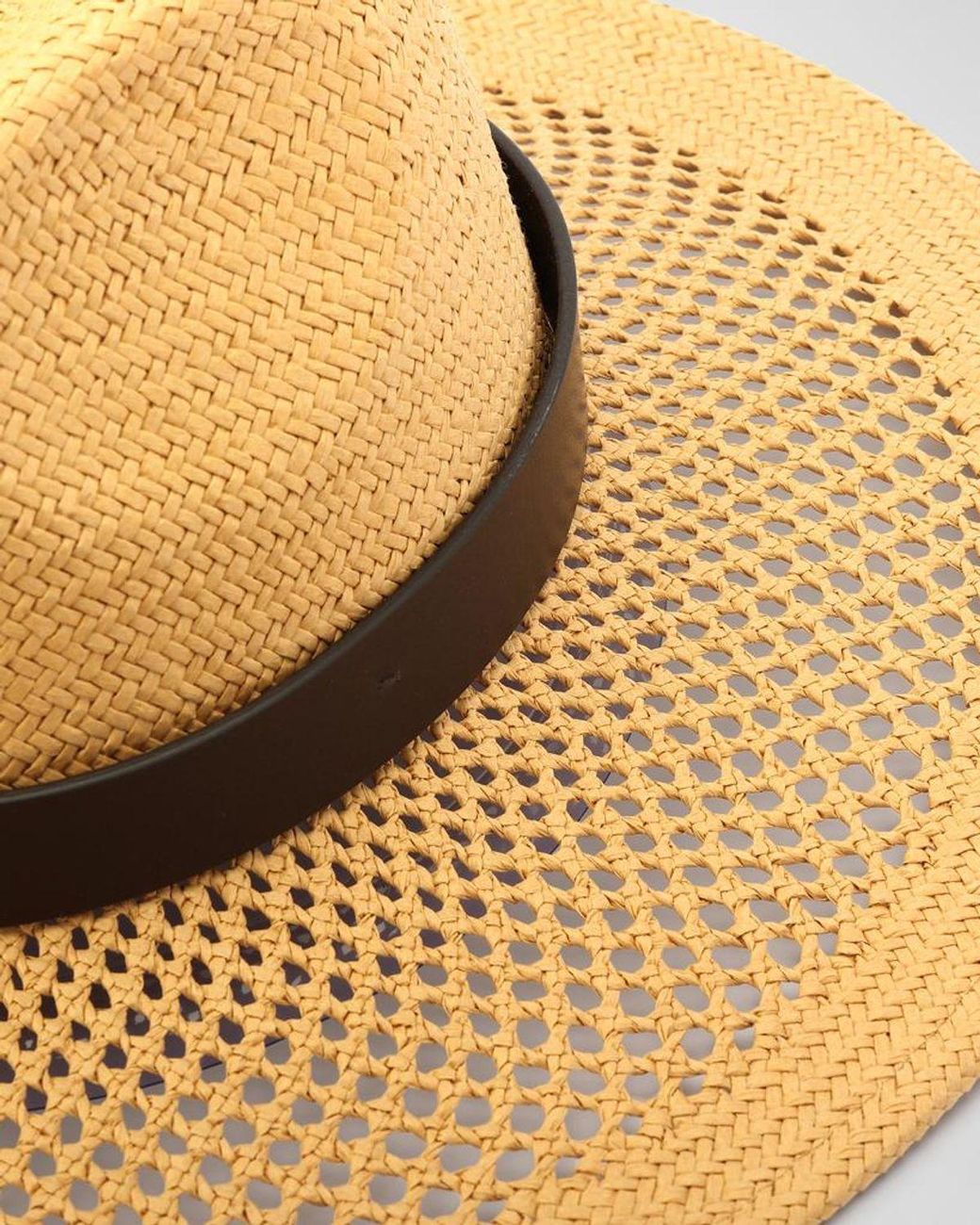 Michael Kors Metallic Open Weave Straw Fedora