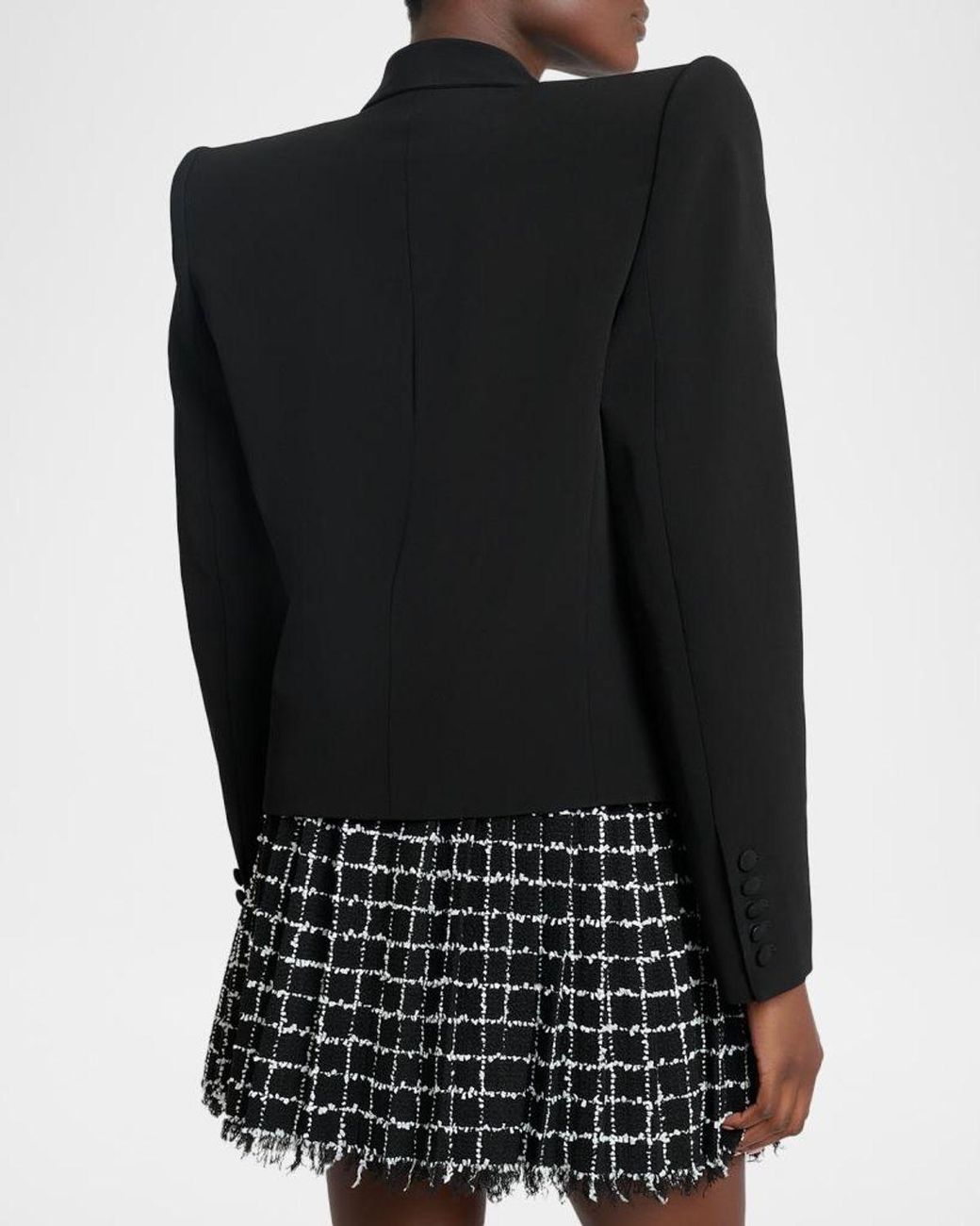 Balmain Black Cropped Embroidered Jacket